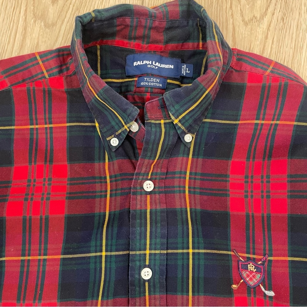 Ralph Lauren Red & Green Plaid Button-Down Shirt